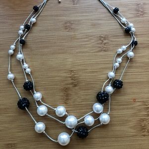 Pearl and black necklace